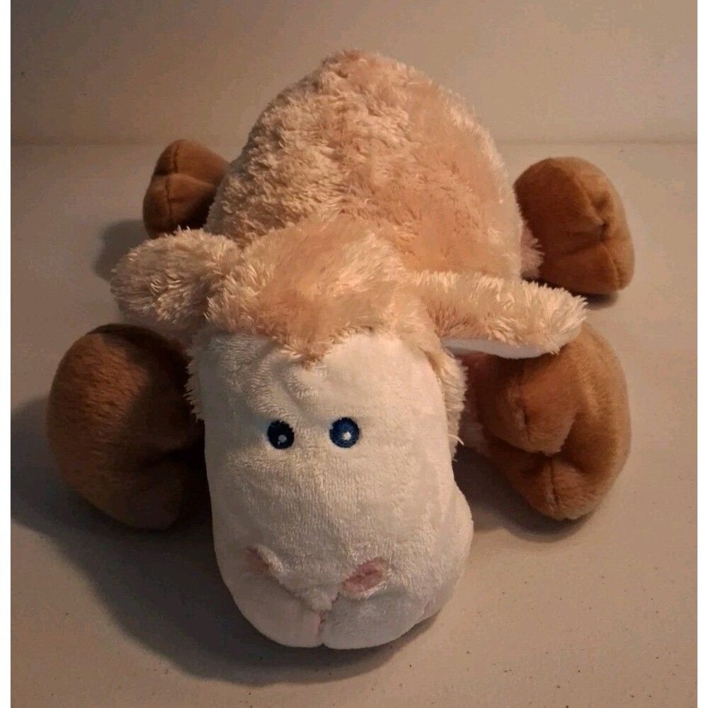 Vtg Sheep Plush Floppy Lamb  Commonwealth Stuffed Animal Embroidered Eyes